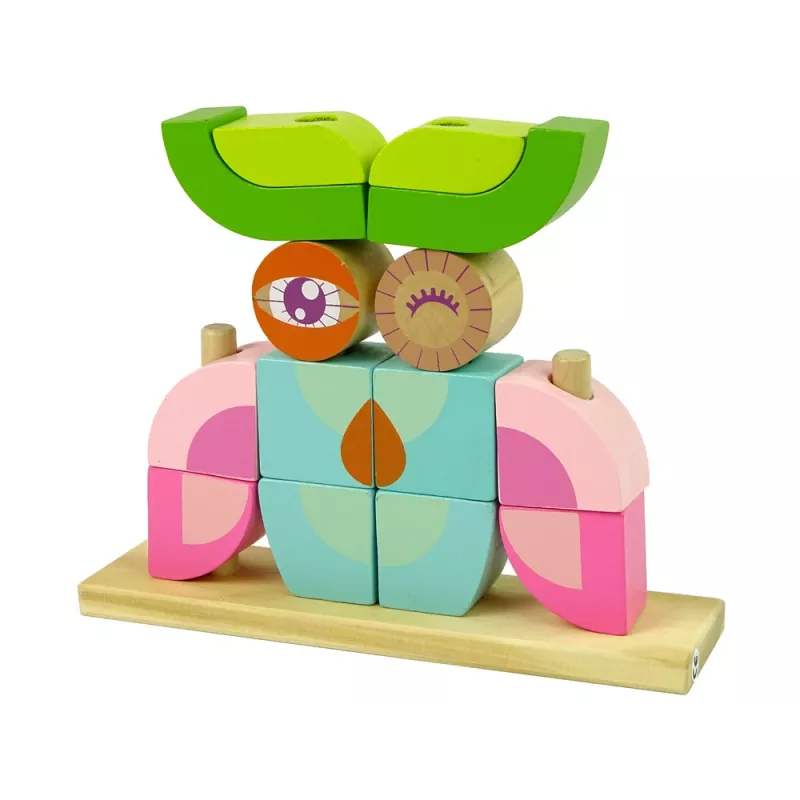 LEAN TOYS Puzzle de madera creativo espacial búho 3D