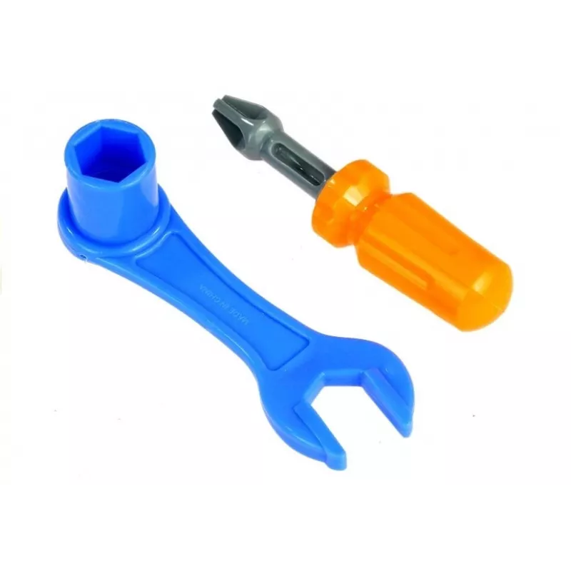 LEAN TOYS Tren desmontable con herramientas de trabajo y figuras