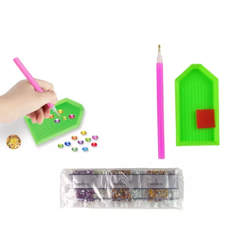 LEAN TOYS Set de pegatinas de bordado de diamantes Animales Jardín Arcoíris Mosaico