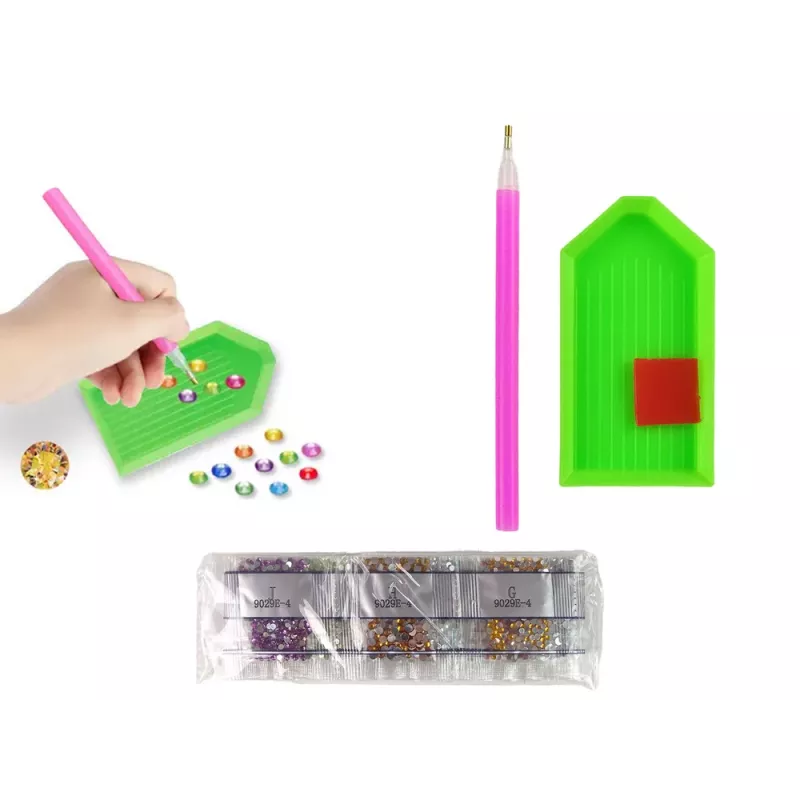 LEAN TOYS Set de pegatinas de bordado de diamantes Dinosaurios Mosaico