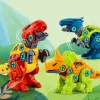 LEAN TOYS Bloques de construcción dinosaurio set de tornillos con destornillador 4 en 1