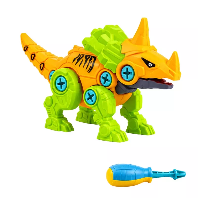LEAN TOYS Bloques de construcción dinosaurio set de tornillos con destornillador 4 en 1
