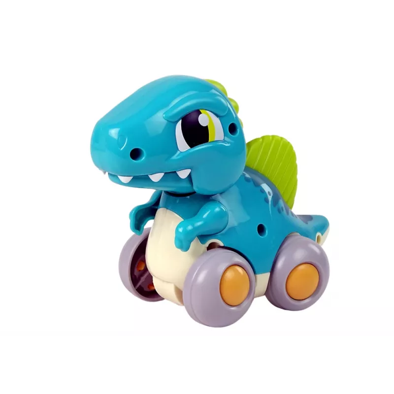 LEAN TOYS Dinosaurio sobre ruedas figura azul