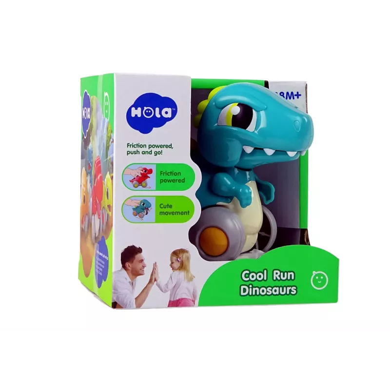 LEAN TOYS Dinosaurio sobre ruedas figura azul