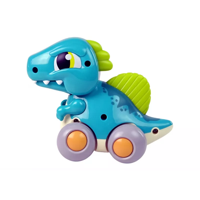 LEAN TOYS Dinosaurio sobre ruedas figura azul