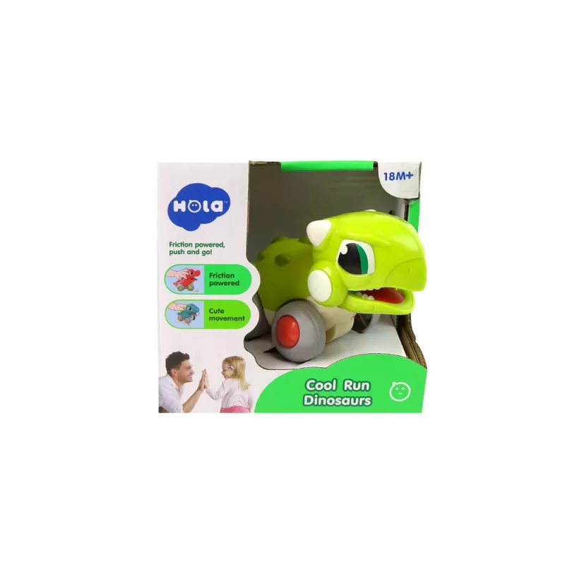 LEAN TOYS Dinosaurio sobre ruedas figura verde