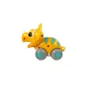 LEAN TOYS Dinosaurio sobre ruedas figura amarilla Triceratops