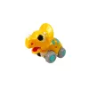 LEAN TOYS Dinosaurio sobre ruedas figura amarilla Triceratops