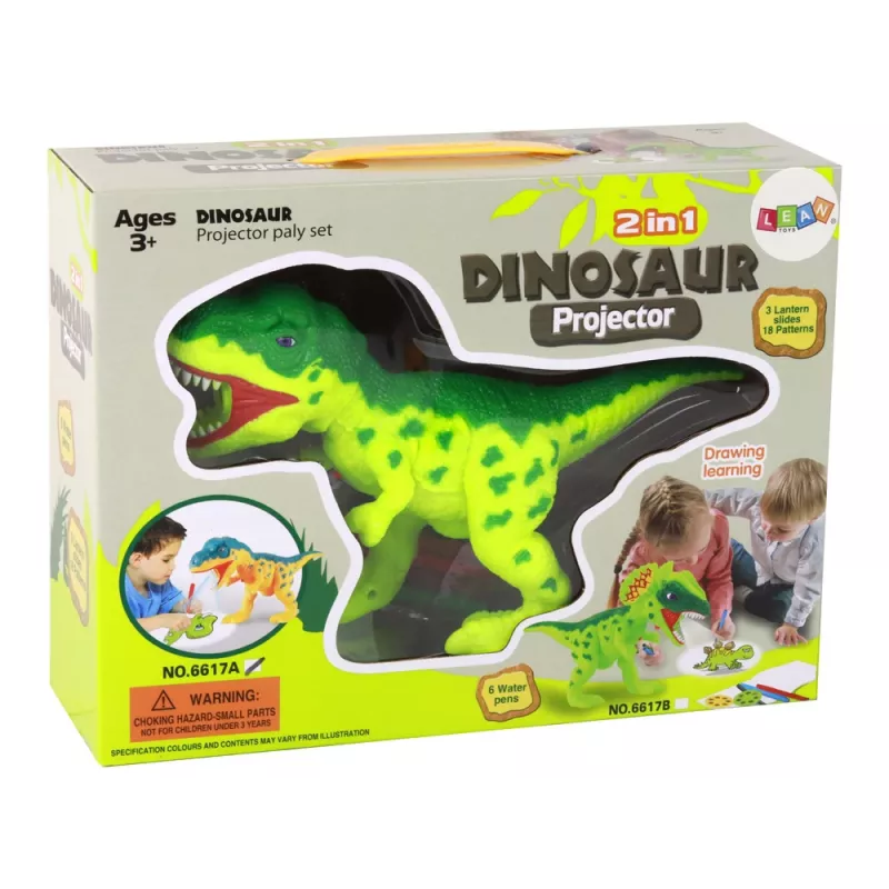 LEAN TOYS Proyector de dinosaurios con rotuladores y plantillas