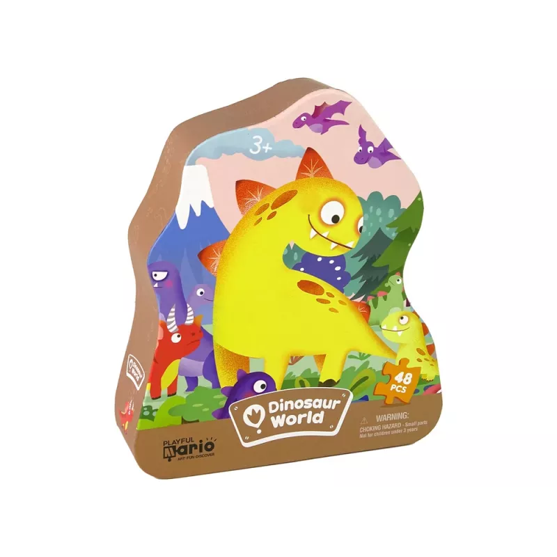 LEAN TOYS Puzzle Dinosaurio Volcán 48 Piezas