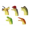 LEAN TOYS Marionetas de dedo dinosaurio sensoriales de goma