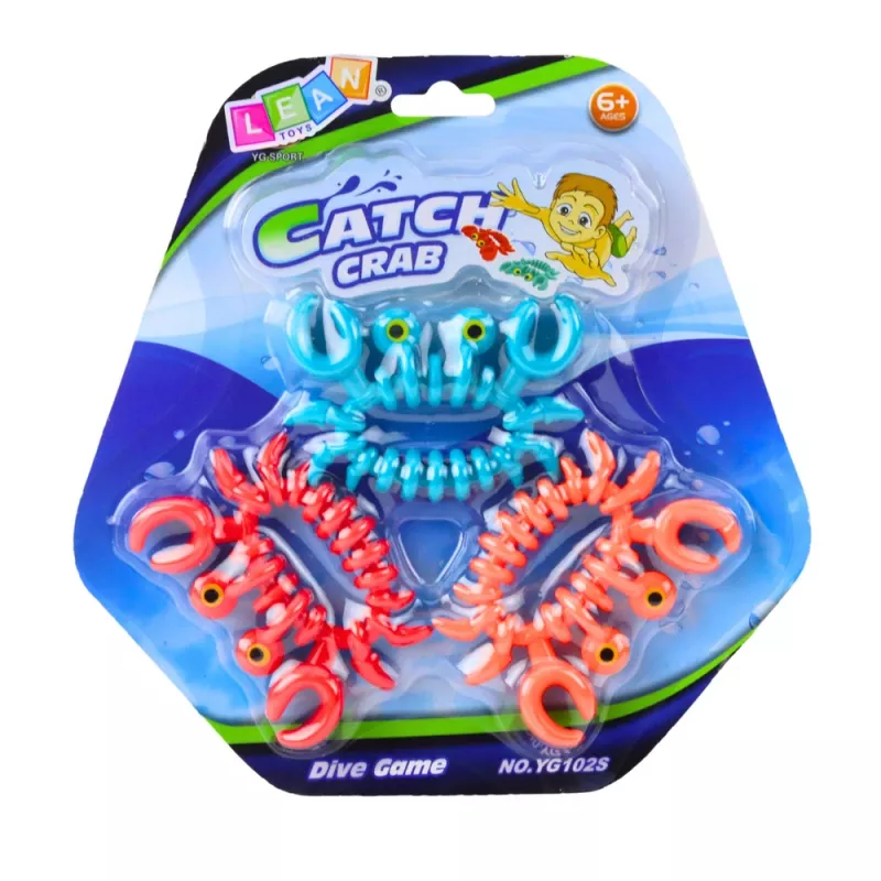 LEAN TOYS Juguete de inmersión diversión acuática Cangrejos de colores 3 uds.