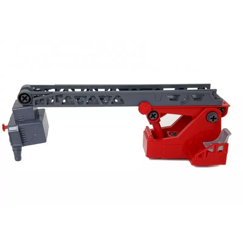 LEAN TOYS Camión de bomberos DIY 2en1 Kit con escalera desmontable, destornillador, efectos de sonido y luz, casco