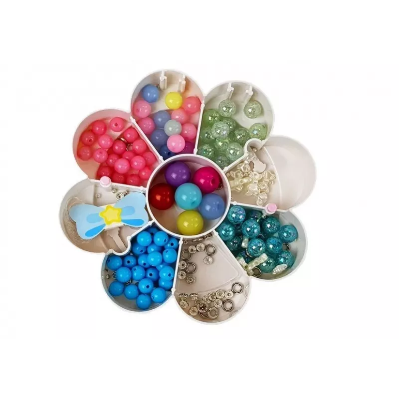 LEAN TOYS Set de abalorios de joyería DIY caja espejo plegable