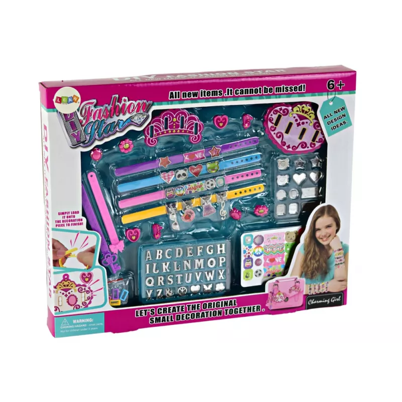 LEAN TOYS Set de manualidades pulsera con colgantes de letras