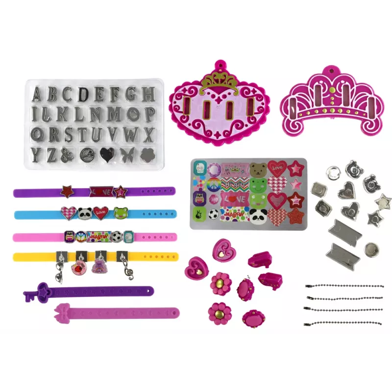 LEAN TOYS Set de manualidades pulsera con colgantes de letras