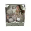 LEAN TOYS Muñeca para niños Emily con perro de pelo largo