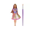 LEAN TOYS Muñeca con pelo largo y vestido de pintar