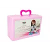 LEAN TOYS Set de muñeca modelo con ropa, prendas y bisutería en maleta