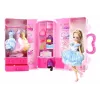 LEAN TOYS Set de muñeca modelo con ropa, prendas y bisutería en maleta