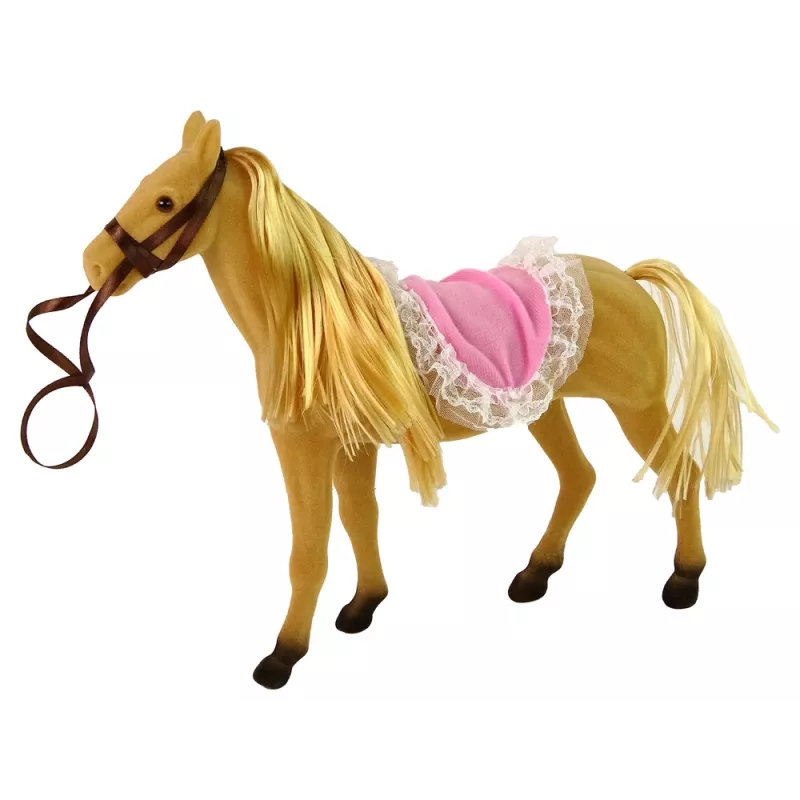 LEAN TOYS Muñeca jinete con pony marrón