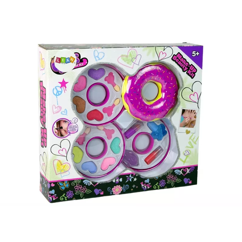 LEAN TOYS Paleta de sombras de ojos y pintalabios Donut para niños