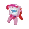 LEAN TOYS Pizarra de doble cara tizas soporte proyector de imágenes rosa