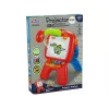 LEAN TOYS Pizarra de doble cara con tizas, soporte y proyector de imágenes, rojo