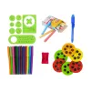 LEAN TOYS Pizarra de doble cara con tizas, soporte y proyector de imágenes, rojo