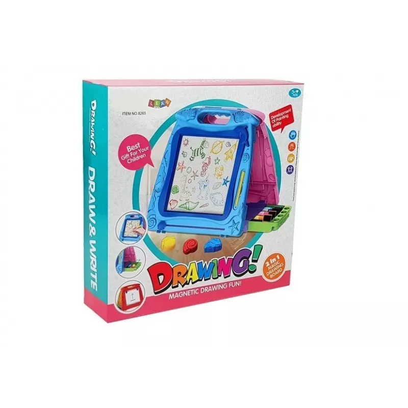 LEAN TOYS Pizarra de doble cara con rotuladores e imanes