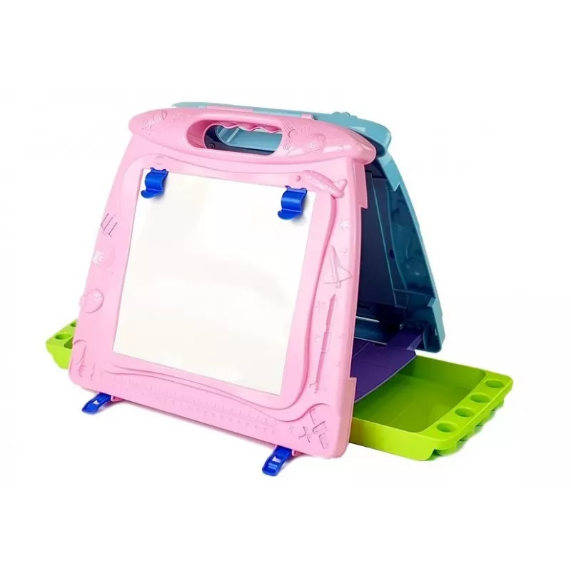 LEAN TOYS Pizarra de doble cara con rotuladores e imanes