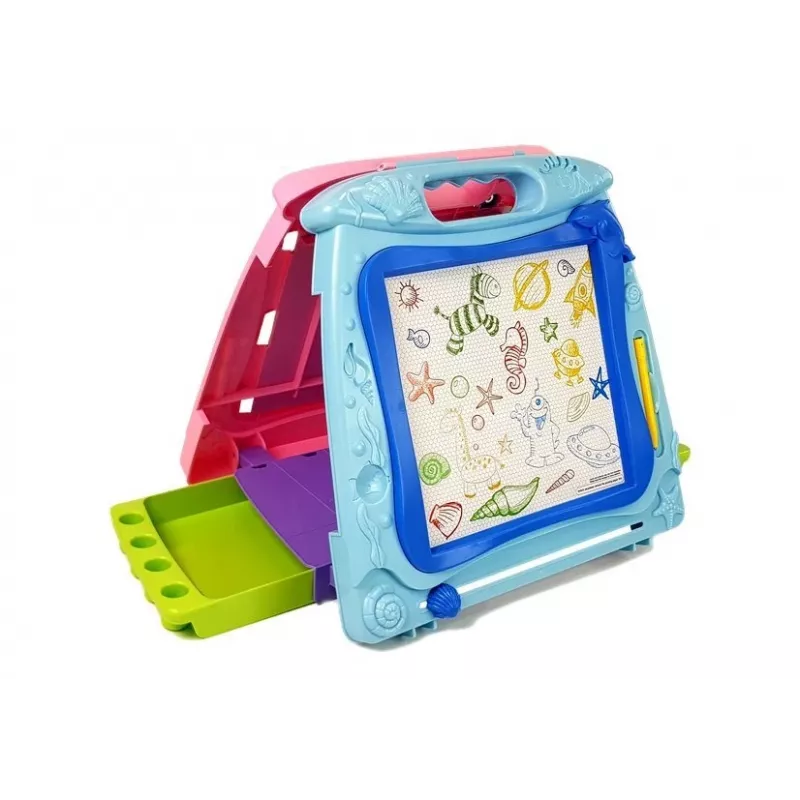 LEAN TOYS Pizarra de doble cara con rotuladores e imanes