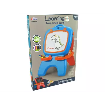 LEAN TOYS Pizarra magnética de tiza de doble cara con plantillas azules y rojas