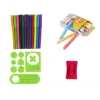 LEAN TOYS Pizarra magnética de tiza de doble cara con plantillas azules y rojas
