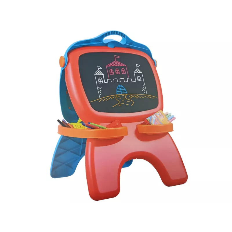 LEAN TOYS Pizarra magnética de tiza de doble cara con plantillas azules y rojas