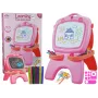 LEAN TOYS Pizarra magnética de tiza de doble cara rosa con plantillas