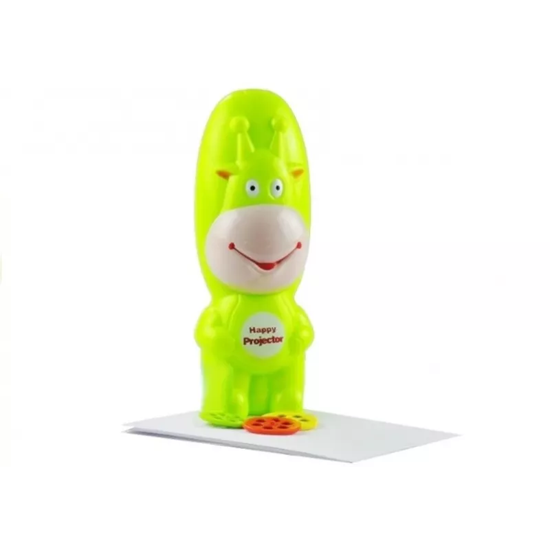 LEAN TOYS Proyector de dibujo vaca 3 discos rotulador verde 3en1