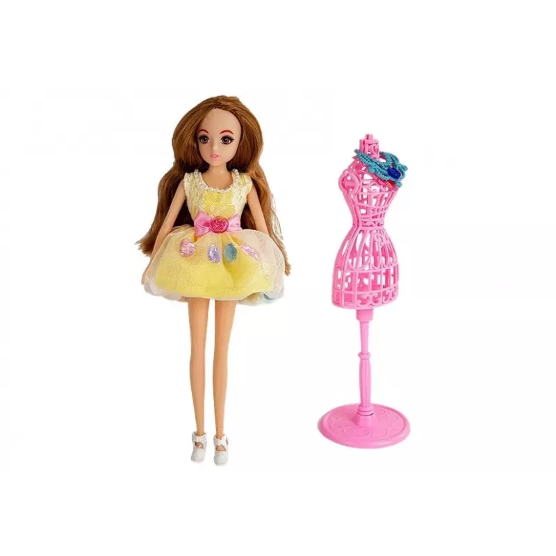LEAN TOYS Vestidor con luz y espejo para muñecas de 26 cm - set de ropa y accesorios