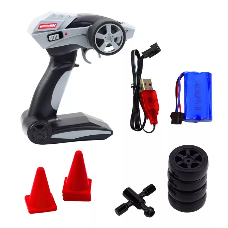 LEAN TOYS Coche de drift racing RC Rojo Negro 30km/h 1:16