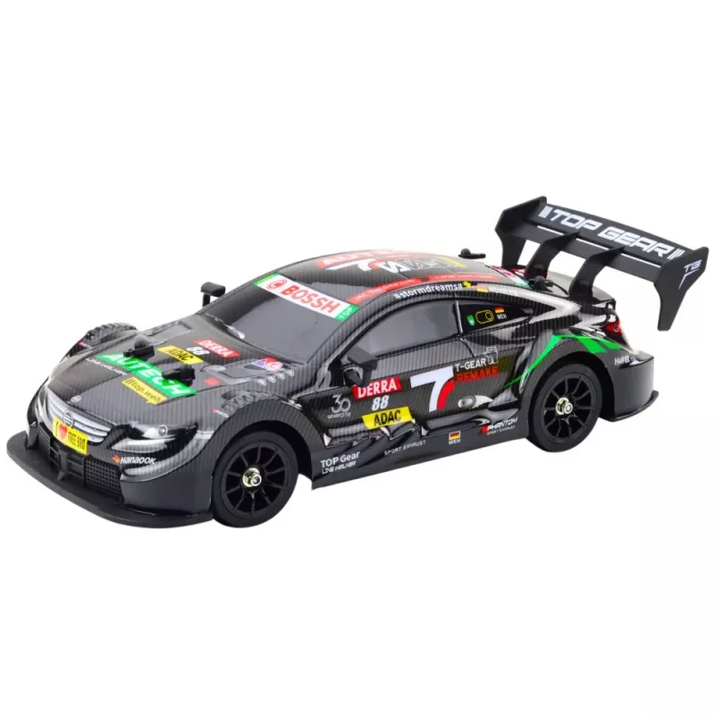 LEAN TOYS Coche de derrape RC negro carbono 30 km/h 1:16