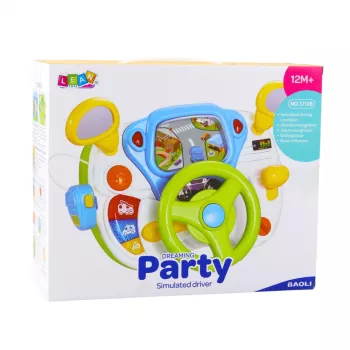 LEAN TOYS Simulador de conducción Volante educativo con sonidos y luces interactivos