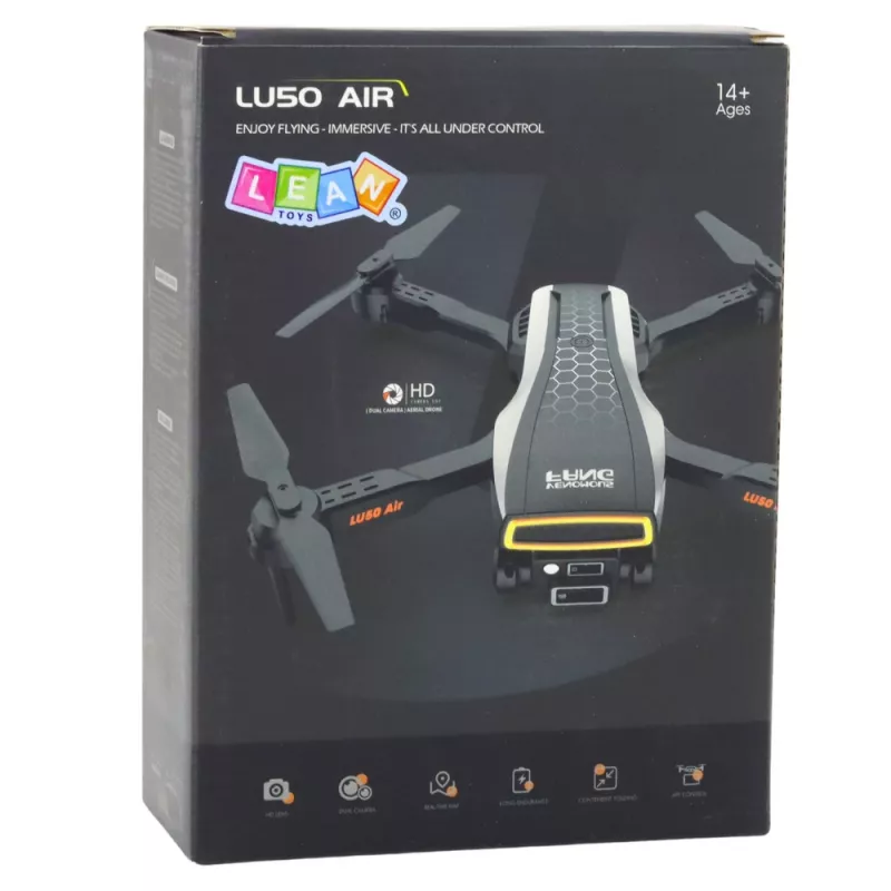 LEAN TOYS Dron LU50 Air doble cámara HD MV vídeo luces LED App