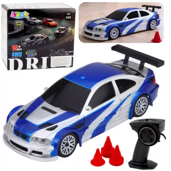 LEAN TOYS E46 Coche deportivo de drift teledirigido RC conos 15 km/h 1:43