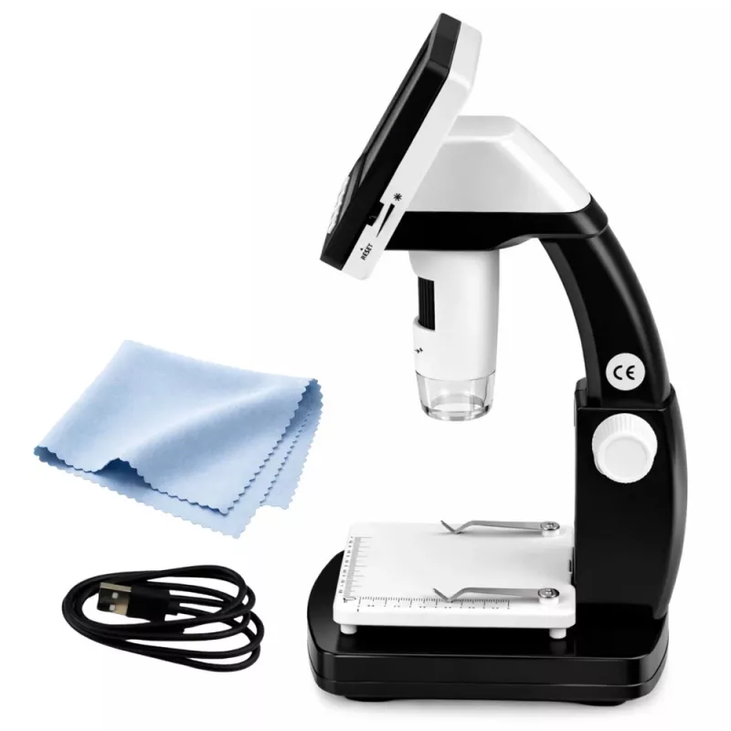 LEAN TOYS Microscopio digital educativo pantalla LCD 4,3 inch USB LED 1000 aumentos