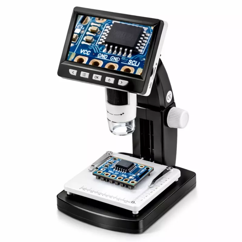 LEAN TOYS Microscopio digital educativo pantalla LCD 4,3 inch USB LED 1000 aumentos