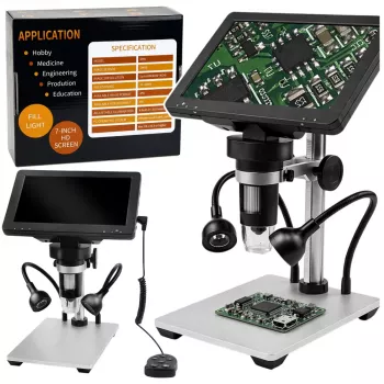 LEAN TOYS Microscopio digital educativo mando a distancia con cable 1200X LCD 7