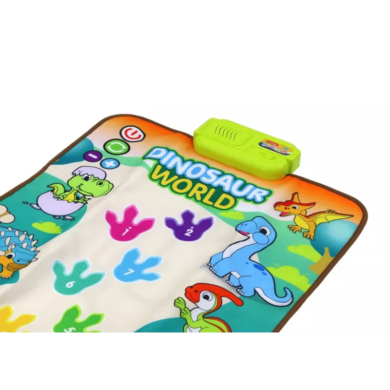 LEAN TOYS Alfombra de baile interactiva educativa dinosaurios luces sonidos
