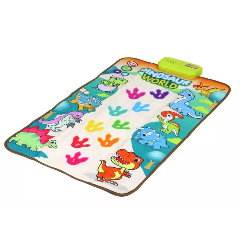 LEAN TOYS Alfombra de baile interactiva educativa dinosaurios luces sonidos