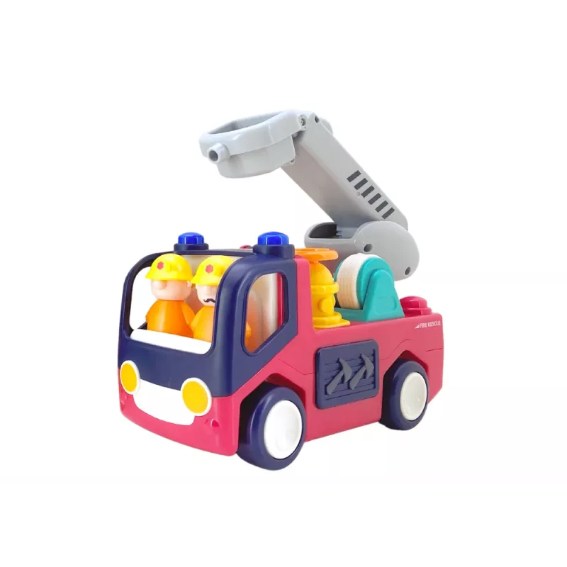 LEAN TOYS Parque de bomberos interactivo educativo para niños pequeños con sonido y luz