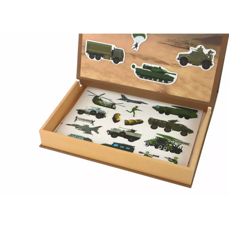 LEAN TOYS Set de puzzle magnético educativo - Temática de guerra terrestre